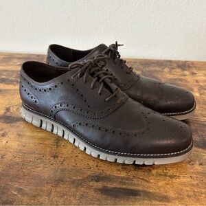 Cole Haan Zerogrand Brown Leather Brogue Oxfords
